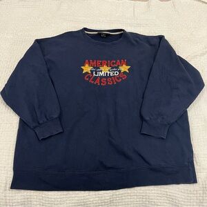 American Limited Classics Embroidered Crewneck Sweatshirt Navy XL
